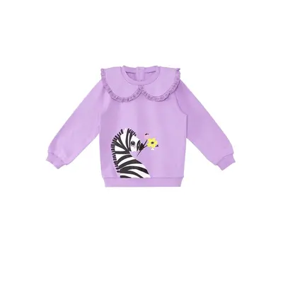 Denokids Zebra Baby Girl Lilac Sweatshirt