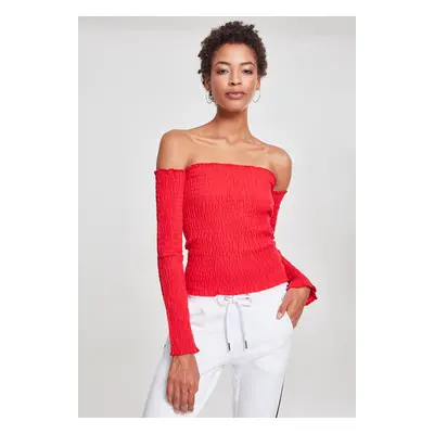 Women's Cold Shoulder Smoke L/S Fiery Red