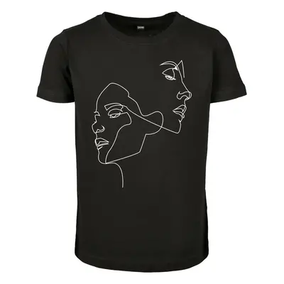 Children's single-breasted short-sleeved T-shirt black