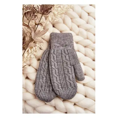 Warm women's one-finger gloves, grey