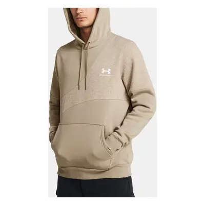 Under Armour Sweatshirt UA Essential Flc Blocked HD-BRN - Men