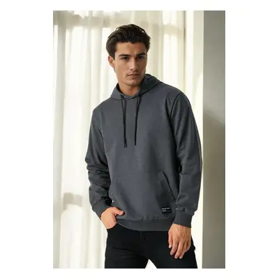 12612 Dewberry Hooded Kangaroo Pocket Mens Sweatshirt-ANTHRACITE