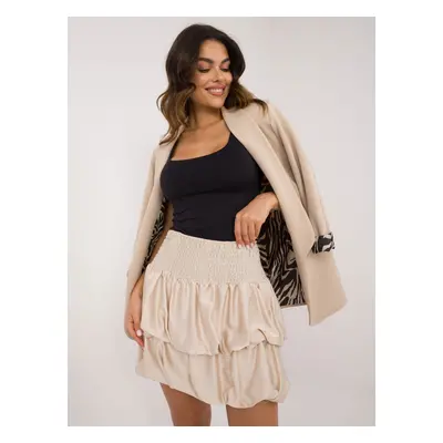 Beige smooth skirt with ruffles