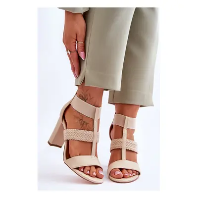 Leather Sandals High heels Beige Marren