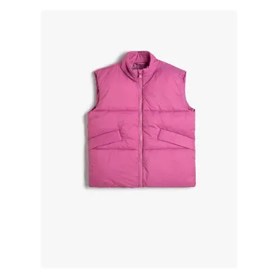 Koton Puffer Vest High Collar Zippered Pocket