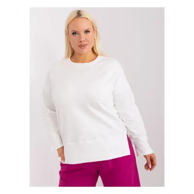 Ecru Plus Size Round Neck Sweatshirt