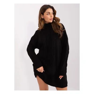 Women's black dress with cable knit RUE PARIS