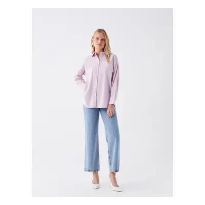 LC Waikiki Plain Long Sleeve Oversize Poplin Women's Shirt