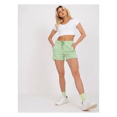 Basic high-waisted pistachio shorts