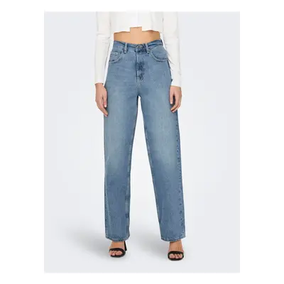 Blue women's wide jeans ONLY Dean - Women