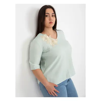 Mint elegant blouse in larger size