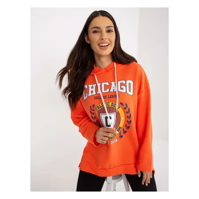 Long orange sweatshirt with print