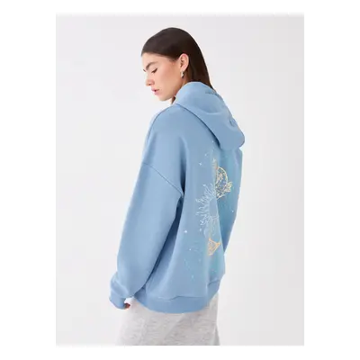 LC Waikiki Printed Long Sleeve Oversize Women's Hoodie