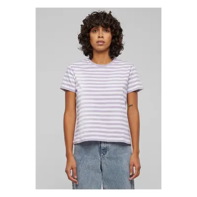 Women's basic striped t-shirt white/purple