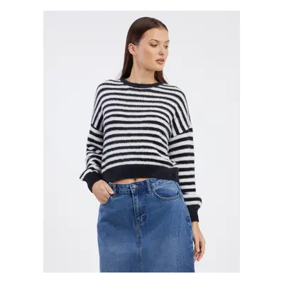 White-black ladies striped sweater ONLY Piumo - Ladies