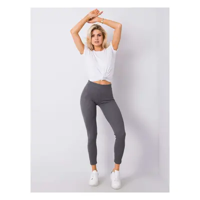 Sötétszürke melange csíkos leggings