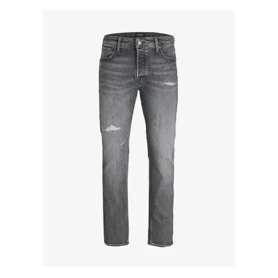 Grey men's straight fit jeans Jack & Jones Mike - Men's