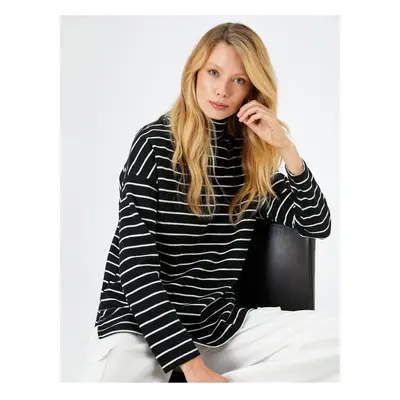 Koton Turtleneck Sweater Long Sleeve Off Shoulder