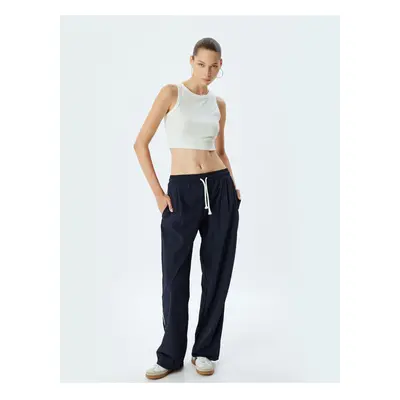 Koton Parachute Trousers with Tie Waist and Pocket Detail