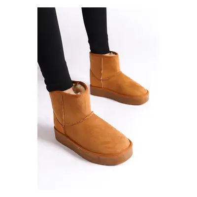 Capone Outfitters Capone Women's Sheepskin Mid-Length Boots with Round Toes.