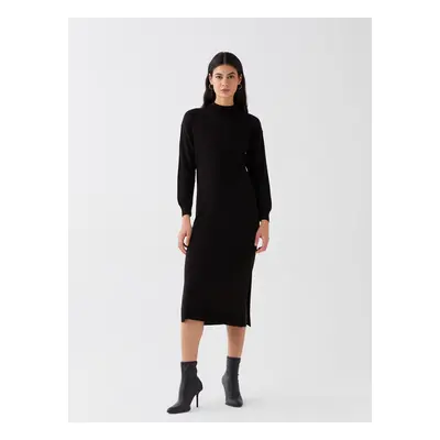 LC Waikiki Half Turtleneck Plain Long Sleeve Women's Knitwear Dress