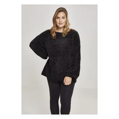 Women's oversize chenille sweater black