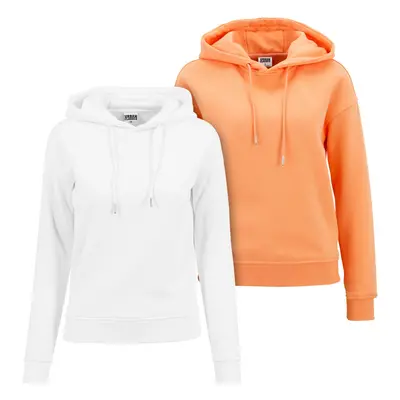 Women's hoodie pcs white+papaya