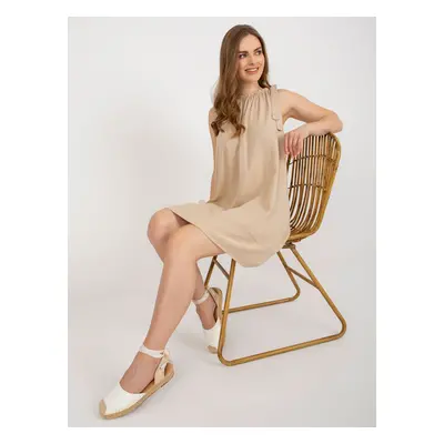 Beige oversized viscose dress by OCH BELLA