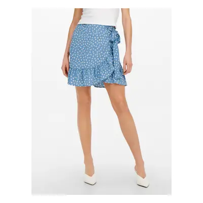 Blue Women Floral Wrap Skirt ONLY Olivia - Women