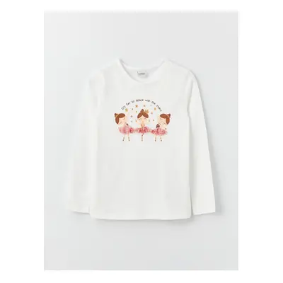 LC Waikiki Crew Neck Printed Long Sleeve Girls' T-Shirt