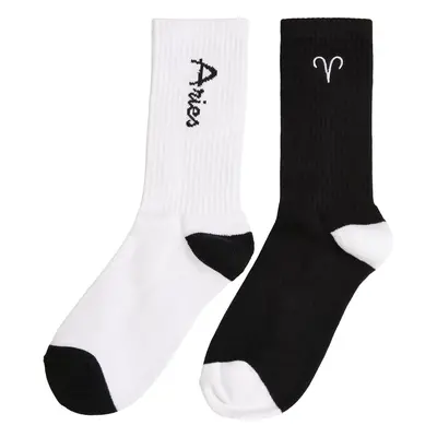 Zodiac Socks 2-pack black/white Aries