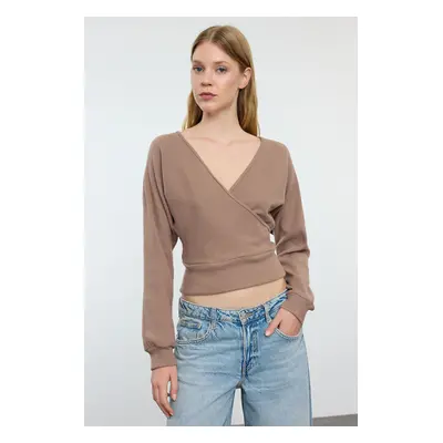 Trendyol Mink Regular/Normal Fit Fitted Ribbed Flexible Knitted Blouse