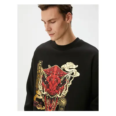 Koton House Of The Dragon Oversize Sweatshirt Licensed Printed