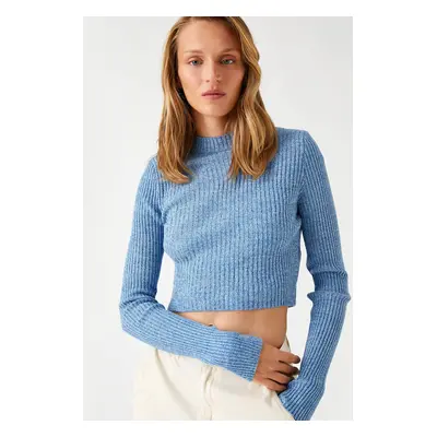 Koton Women's Blue Melange Sweater