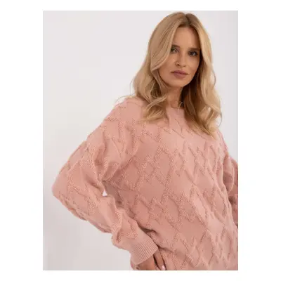 Light pink oversize sweater with round neckline