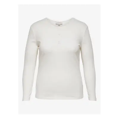 White Basic Long Sleeve T-Shirt ONLY CARMAKOMA Adda - Women