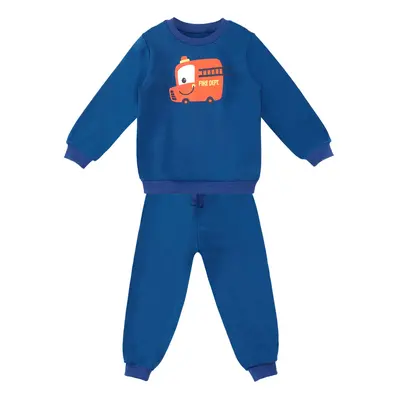 Denokids Firefighter Baby Boy Navy Blue Tracksuit Set