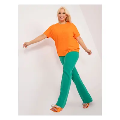 Fluo orange blouse plus size round neckline