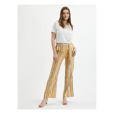 Orsay Orange Ladies Striped Linen Trousers - Women