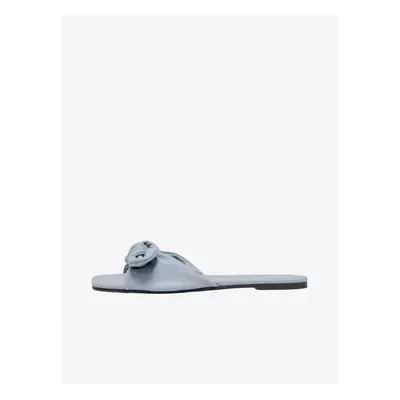 Light blue female slippers with bow ONLY Millie - Ladies