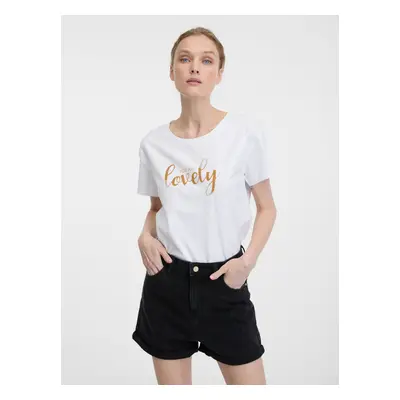 Orsay Women's White T-Shirt with Short Sleeves - Women