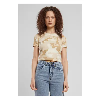 Women's short T-shirt Cropped Camo light/camouflage