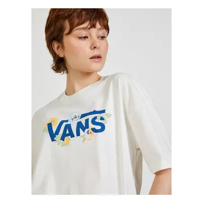 White Women's Patterned T-Shirt VANS - Women