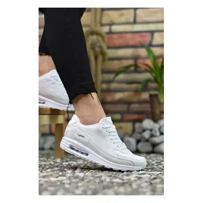 Riccon White Unisex Air Sole Comfort Sneakers