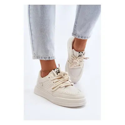 Women's Eco Leather Sneakers Beige Avanalis