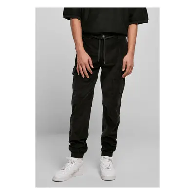 Corduroy Cargo Jogging Pants Black