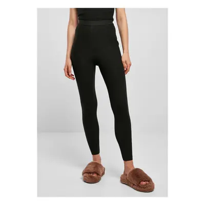 Women's leggings with ribbed knit black