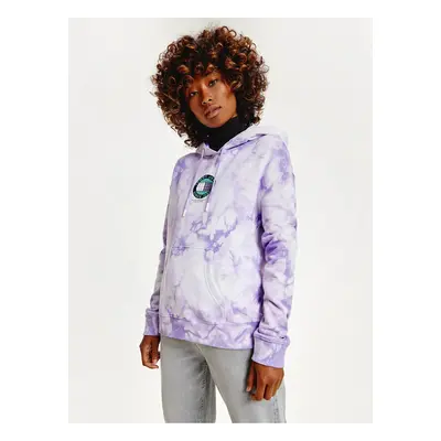 Light Purple Womens Patterned Hoodie Tommy Jeans - Women