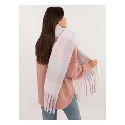 Light purple and ecru long women's scarf