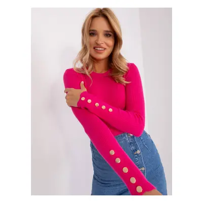 Classic fuchsia sweater with a round neck